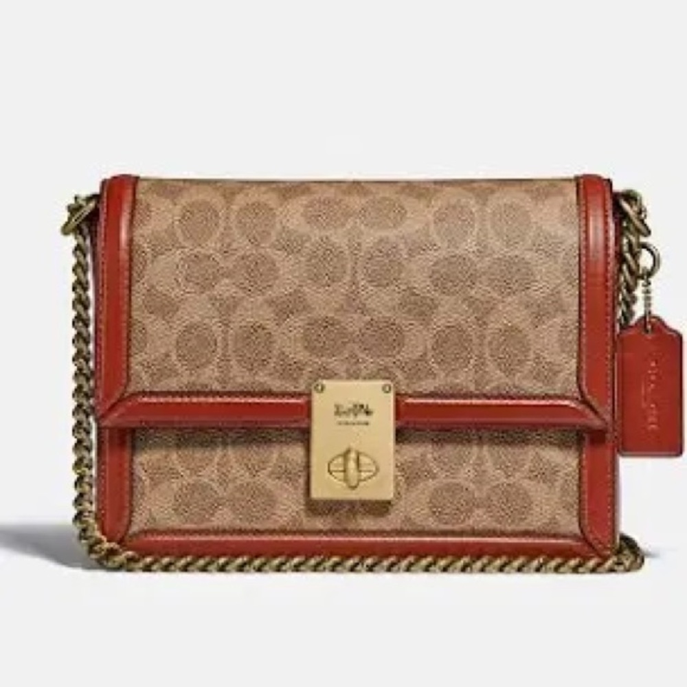 Coach Hutton Brown and Tan shoulder bag